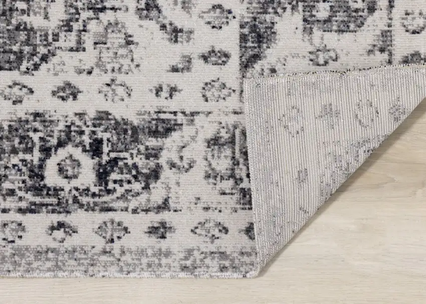 Gray Blue And Ivory Medallion Area Rug Photo 3