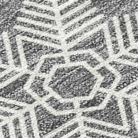Gray Blue And Ivory Snowflake Washable Indoor Outdoor Area Rug Photo 2