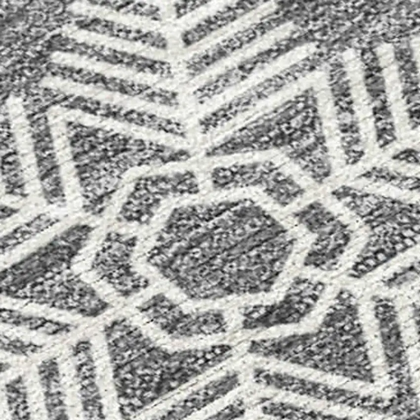 Gray Blue And Ivory Snowflake Washable Indoor Outdoor Area Rug Photo 2