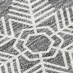 Photo of Gray Blue And Ivory Medallion Washable Indoor Outdoor Area Rug