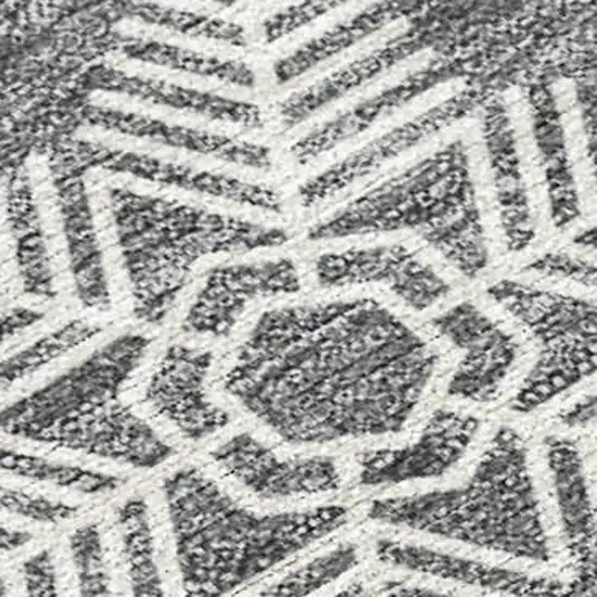 Gray Blue And Ivory Snowflake Washable Indoor Outdoor Area Rug Photo 2