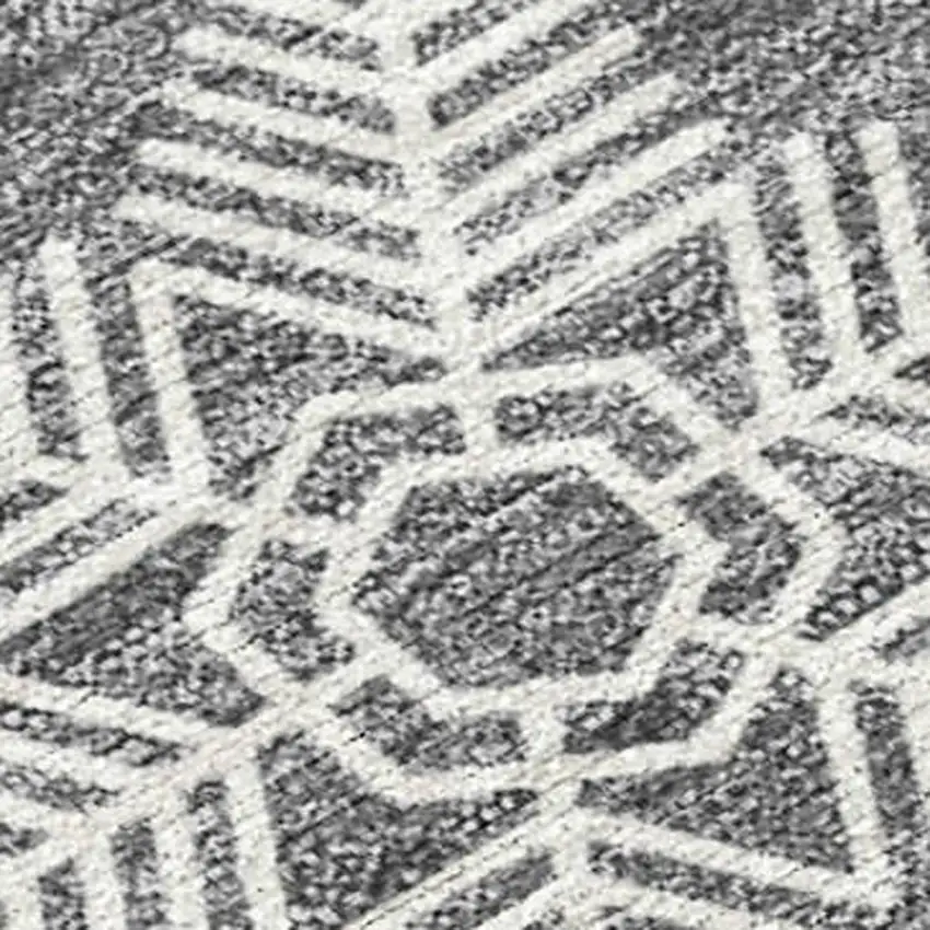 Gray Blue And Ivory Snowflake Washable Indoor Outdoor Area Rug Photo 2