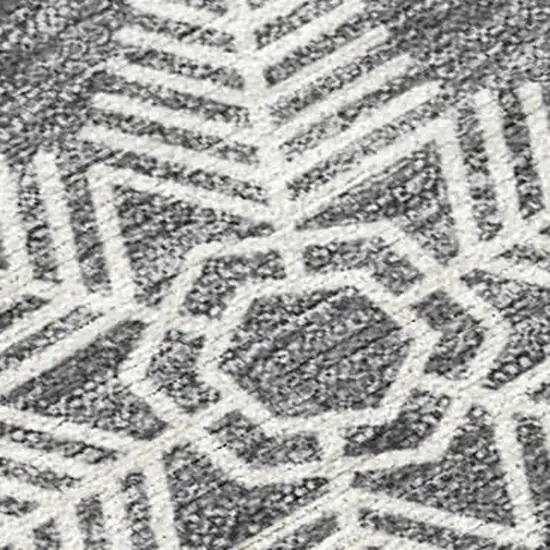 Gray Blue And Ivory Snowflake Washable Indoor Outdoor Area Rug Photo 2