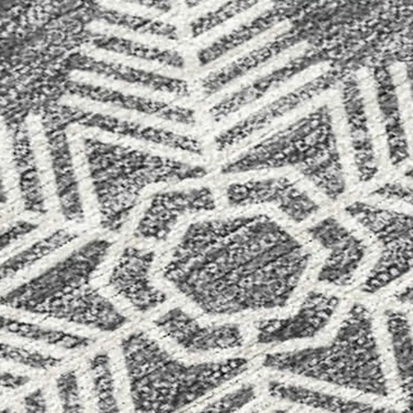 Gray Blue And Ivory Snowflake Washable Indoor Outdoor Area Rug Photo 2