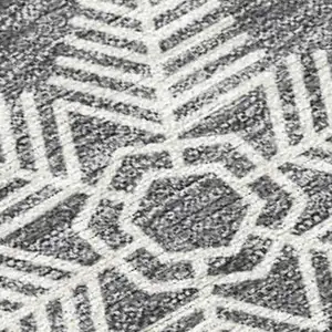 Photo of Gray Blue And Ivory Medallion Washable Indoor Outdoor Area Rug