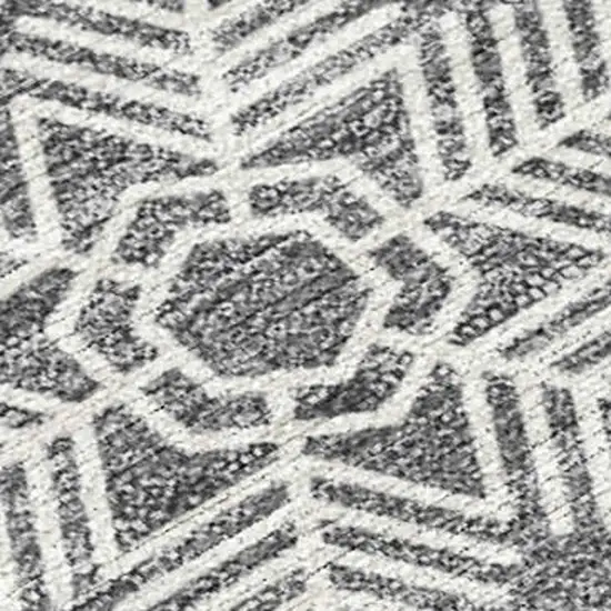 Gray Blue And Ivory Snowflake Washable Indoor Outdoor Area Rug Photo 2