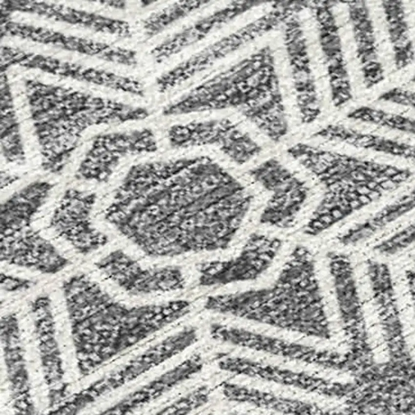 Gray Blue And Ivory Snowflake Washable Indoor Outdoor Area Rug Photo 2