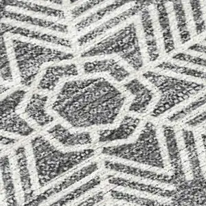 Photo of Gray Blue And Ivory Medallion Washable Indoor Outdoor Area Rug