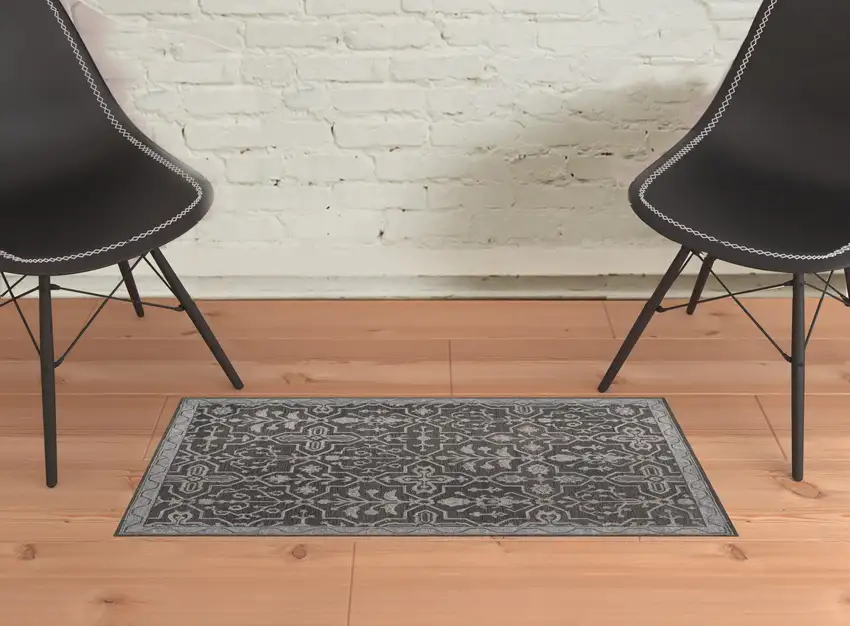Gray Blue And Ivory Wool Floral Tufted Handmade Stain Resistant Area Rug Photo 3
