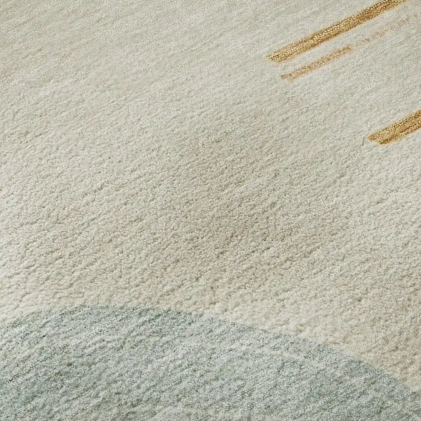 Gray Blue And Orange Geometric Washable Area Rug With UV Protection Photo 9