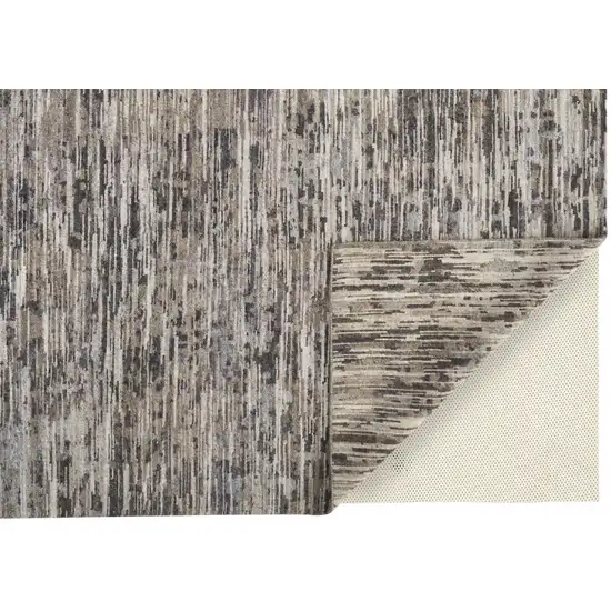 Gray Blue And Silver Wool Abstract Hand Knotted Area Rug Photo 3