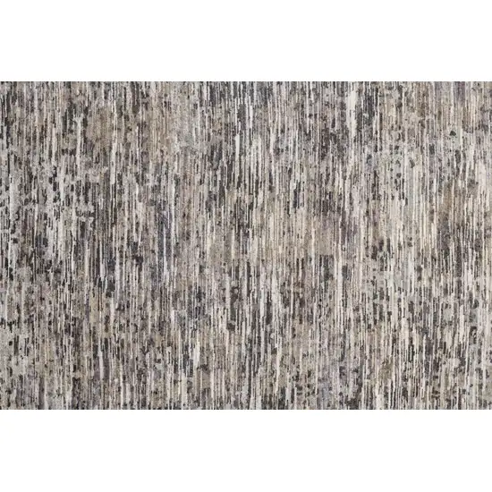 Gray Blue And Silver Wool Abstract Hand Knotted Area Rug Photo 8