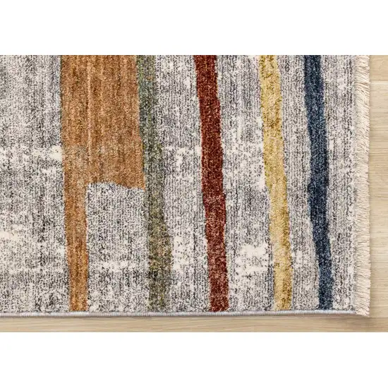 Gray Blue And Yellow Abstract Area Rug Photo 6