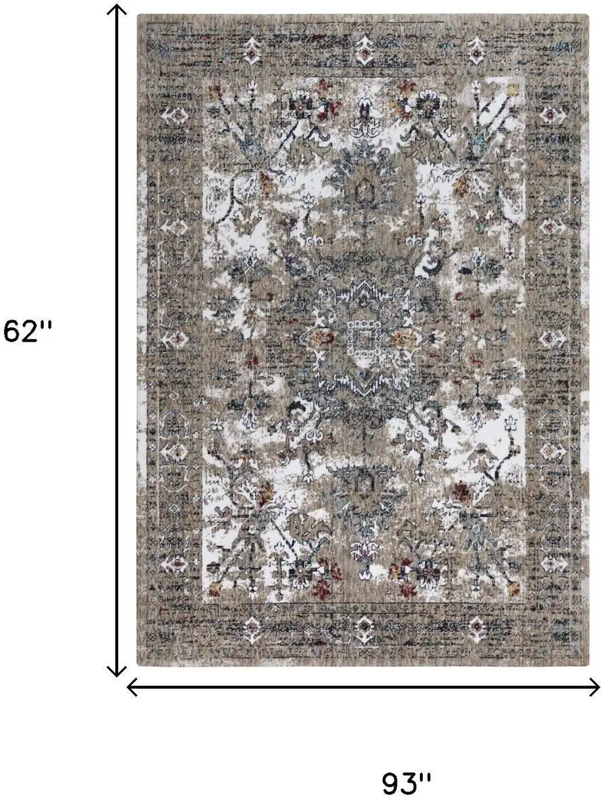 Gray Blue Orange Red And Ivory Medallion Hand Carved Handmade Area Rug Photo 6