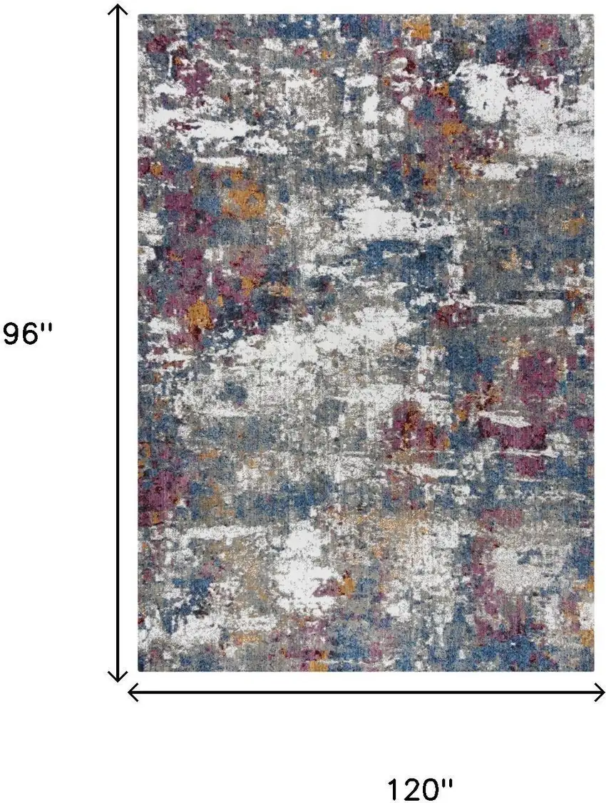 Gray Blue Pink Orange Red And Ivory Abstract Hand Carved Handmade Area Rug Photo 6