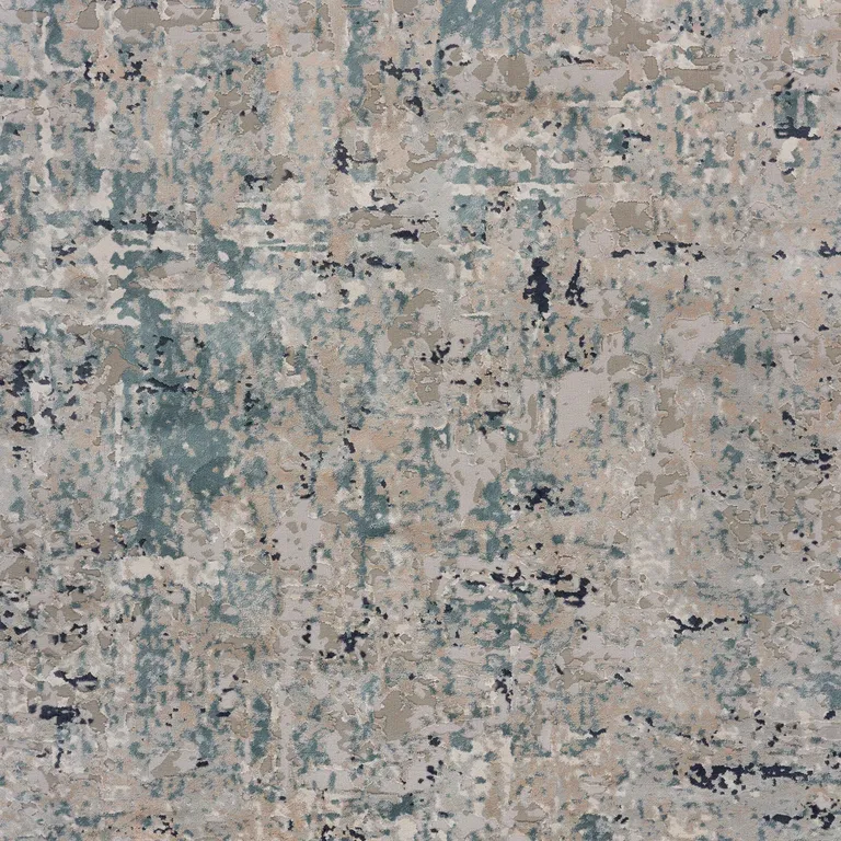 Gray Blue Taupe And Cream Abstract Distressed Stain Resistant Area Rug Photo 5