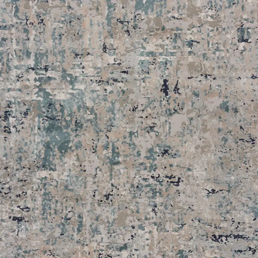 Gray Blue Taupe And Cream Abstract Distressed Stain Resistant Area Rug Photo 7
