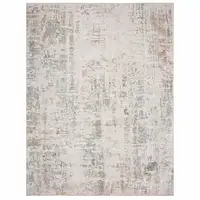 Photo of Gray Blue Taupe And Cream Abstract Distressed Stain Resistant Area Rug