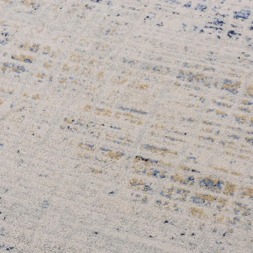 Gray Blue Yellow And Ivory Abstract Area Rug Photo 4