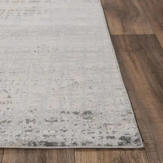 Gray Blue Yellow And Ivory Abstract Area Rug Photo 3