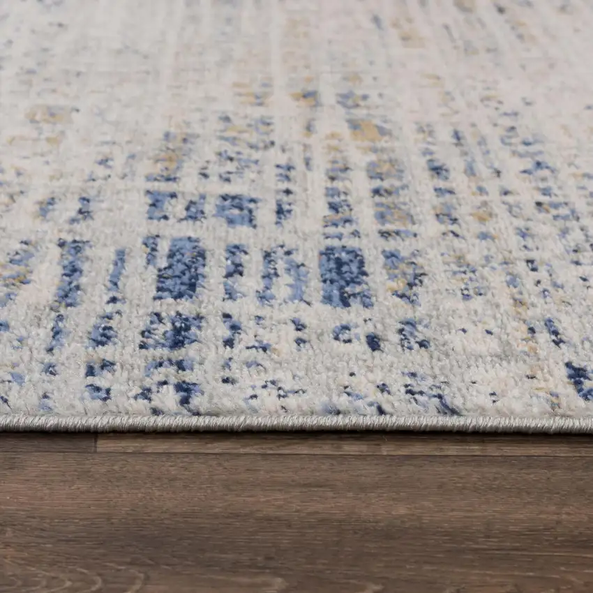 Gray Blue Yellow And Ivory Abstract Area Rug Photo 2