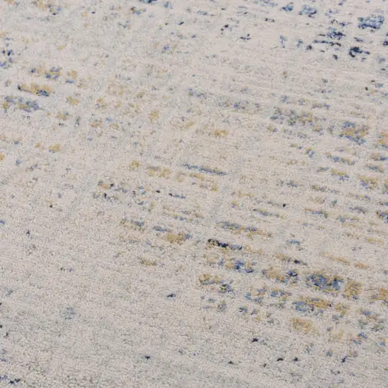 Gray Blue Yellow And Ivory Abstract Area Rug Photo 4