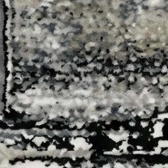 Gray Blue and Ivory Abstract Area Rug Photo 4