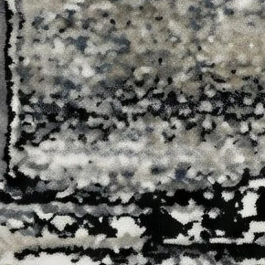 Gray Blue and Ivory Abstract Area Rug Photo 4