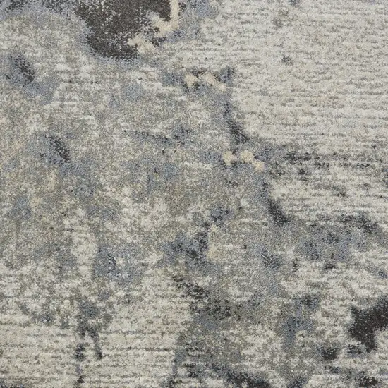 Gray Blue and Ivory Abstract Area Rug Photo 8
