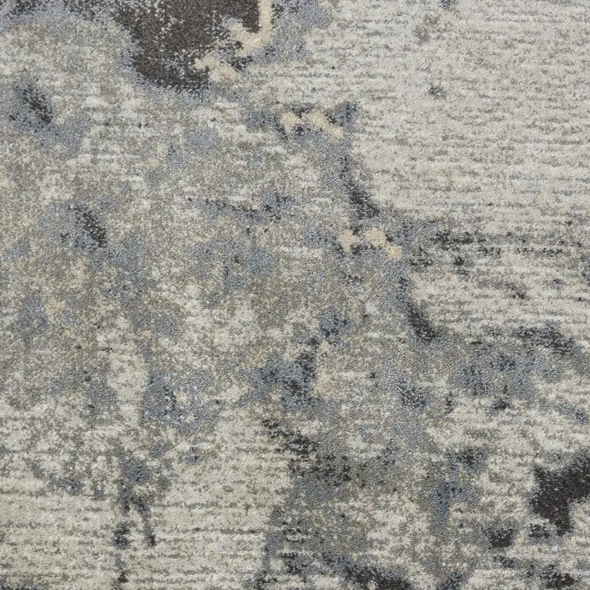 Gray Blue and Ivory Abstract Area Rug Photo 8