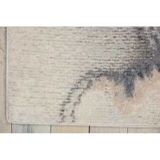 Gray Blue and Ivory Abstract Area Rug Photo 7