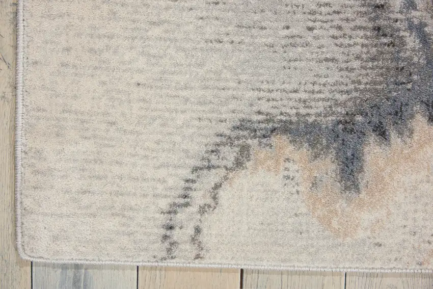 Gray Blue and Ivory Abstract Area Rug Photo 7