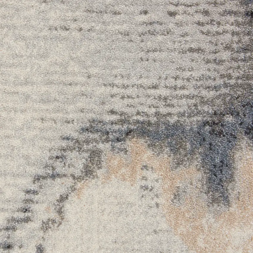 Gray Blue and Ivory Abstract Area Rug Photo 8