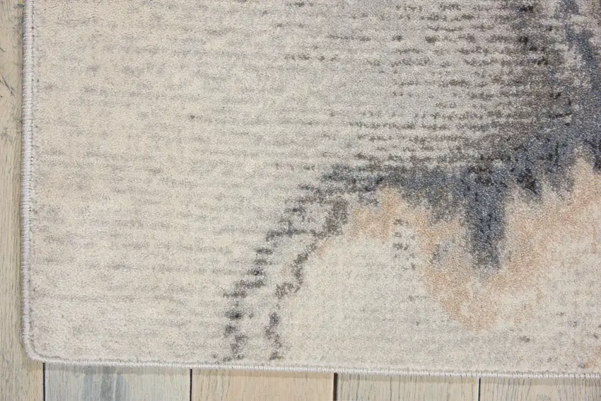 Gray Blue and Ivory Abstract Area Rug Photo 6