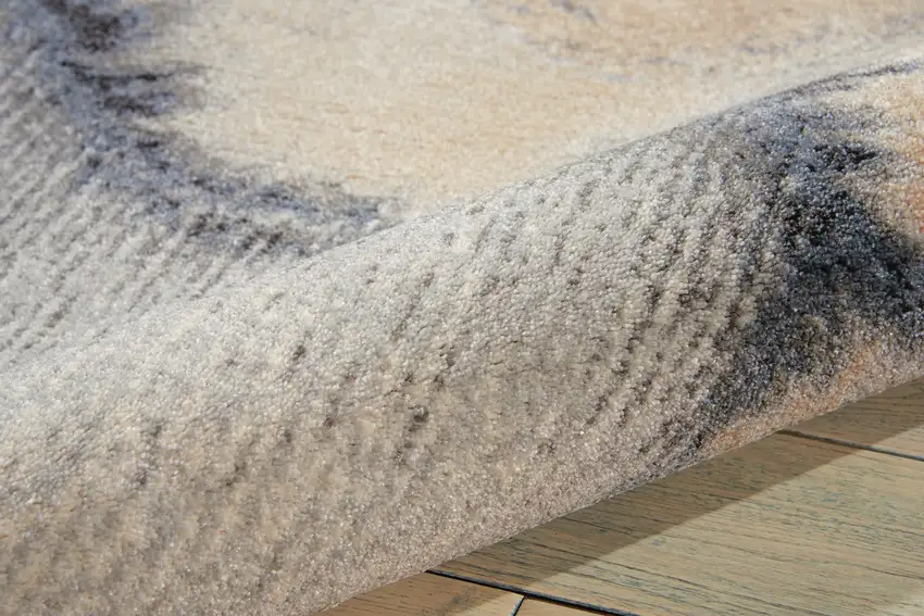 Gray Blue and Ivory Abstract Area Rug Photo 7