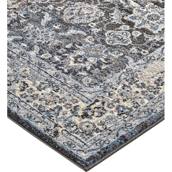 Gray Blue and Ivory Abstract Power Loom Area Rug Photo 4