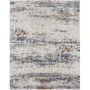 Photo of Gray Blue and Ivory Abstract Power Loom Area Rug