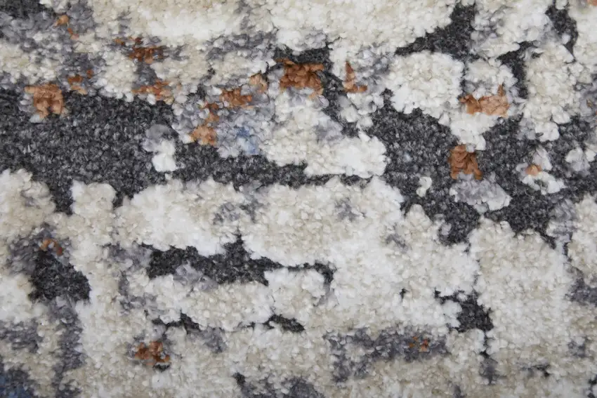 Gray Blue and Ivory Abstract Power Loom Area Rug Photo 6