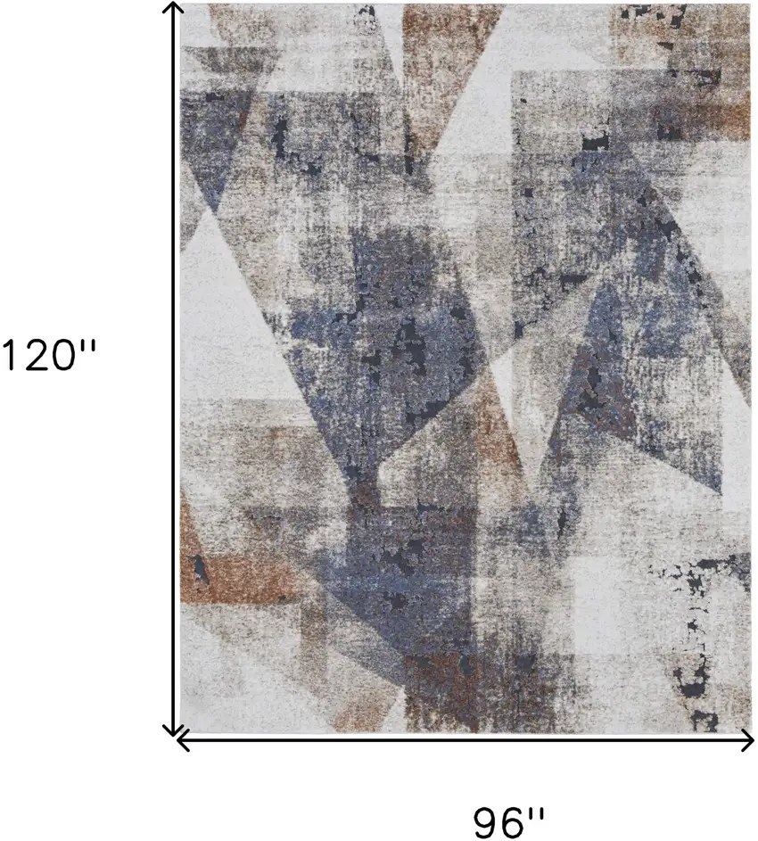 Gray Blue and Ivory Checkered Power Loom Area Rug Photo 3