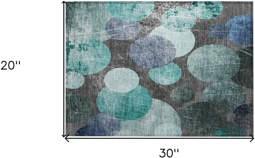 Gray Blue and Purple Abstract Washable Non Skid Indoor Outdoor Area Rug Photo 3