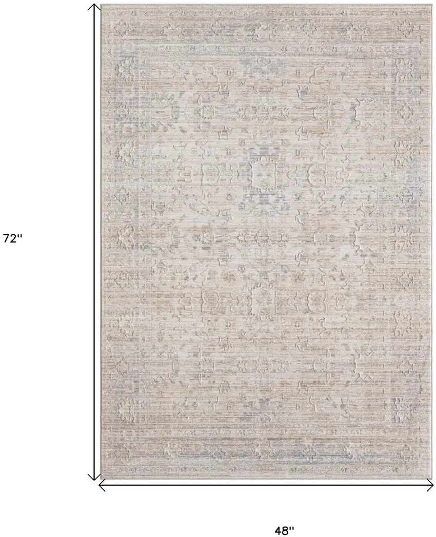 Gray Botanical Area Rug Photo 6