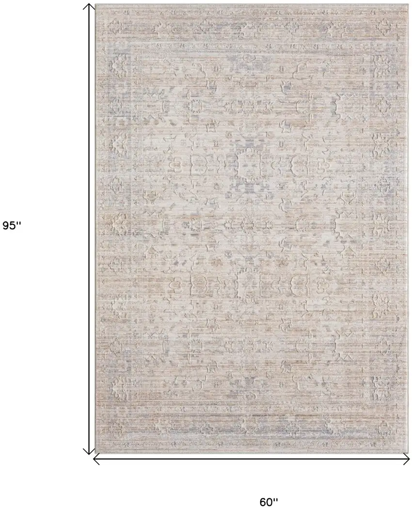 Gray Botanical Area Rug Photo 5