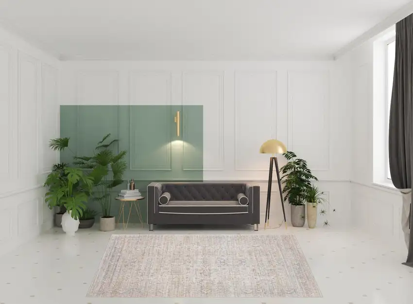 Gray Botanical Area Rug Photo 2