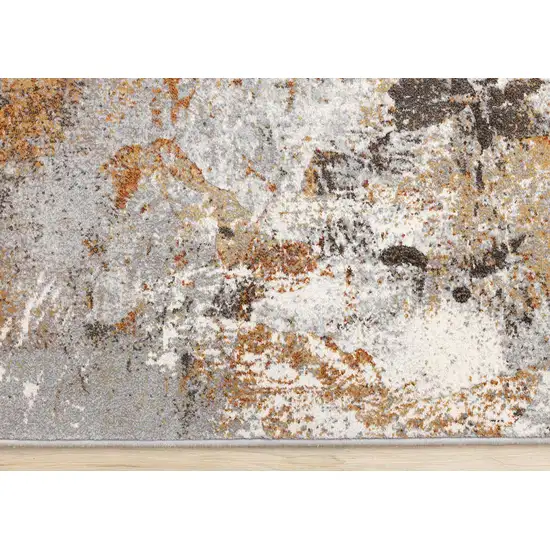Gray Brown And Beige Abstract Area Rug Photo 9