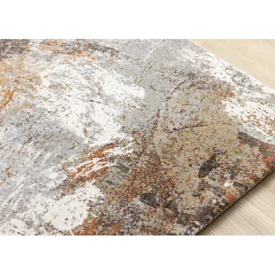 Gray Brown And Beige Abstract Area Rug Photo 8
