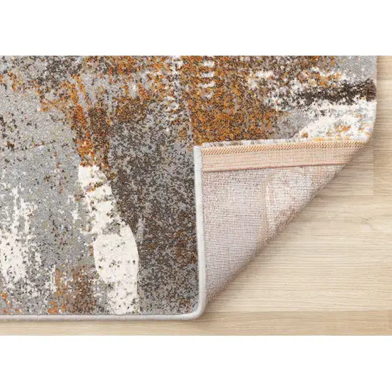 Gray Brown And Beige Abstract Area Rug Photo 9