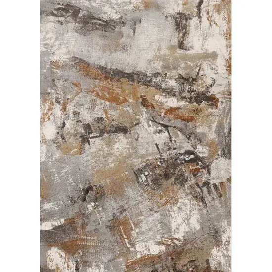 Gray Brown And Beige Abstract Area Rug Photo 2