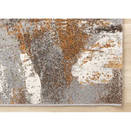 Gray Brown And Beige Abstract Area Rug Photo 8