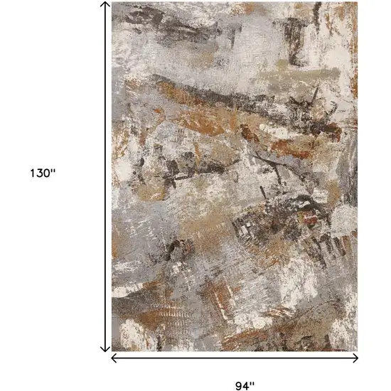 Gray Brown And Beige Abstract Area Rug Photo 3