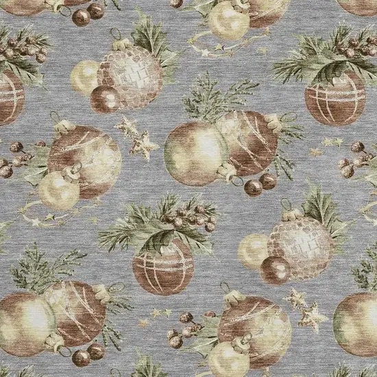 Gray Brown And Beige Botanical Leaves Washable Indoor Outdoor Area Rug Photo 3